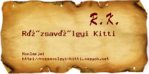 Rózsavölgyi Kitti névjegykártya